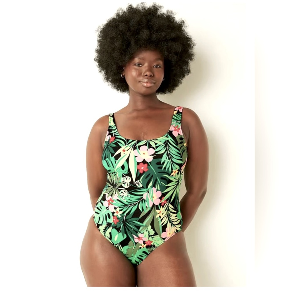 PINK One Piece Tropical Swimsuit NWT